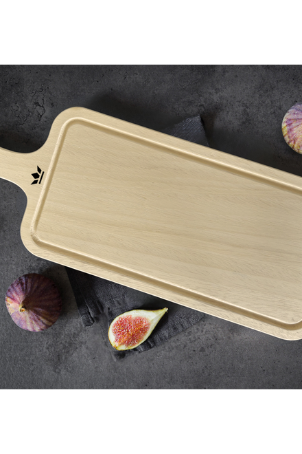 HORECA Spülmaschinenfestes Schneide- und Präsentationsbrett aus 100 % Holz – Rechteckig – Mit Griff