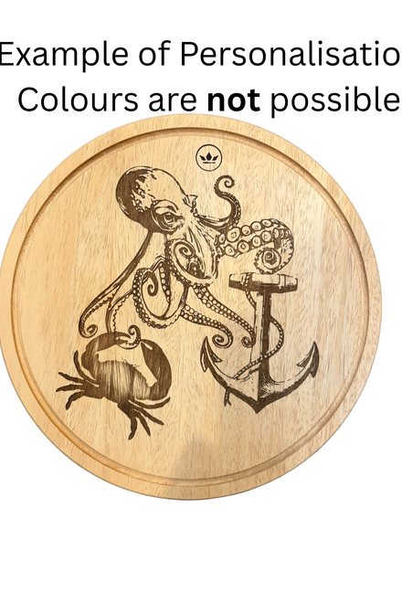 Planche à découper et de présentation 100 % en bois – 30 cm - Ronde – Compatible lave-vaisselle pour usage HORECA