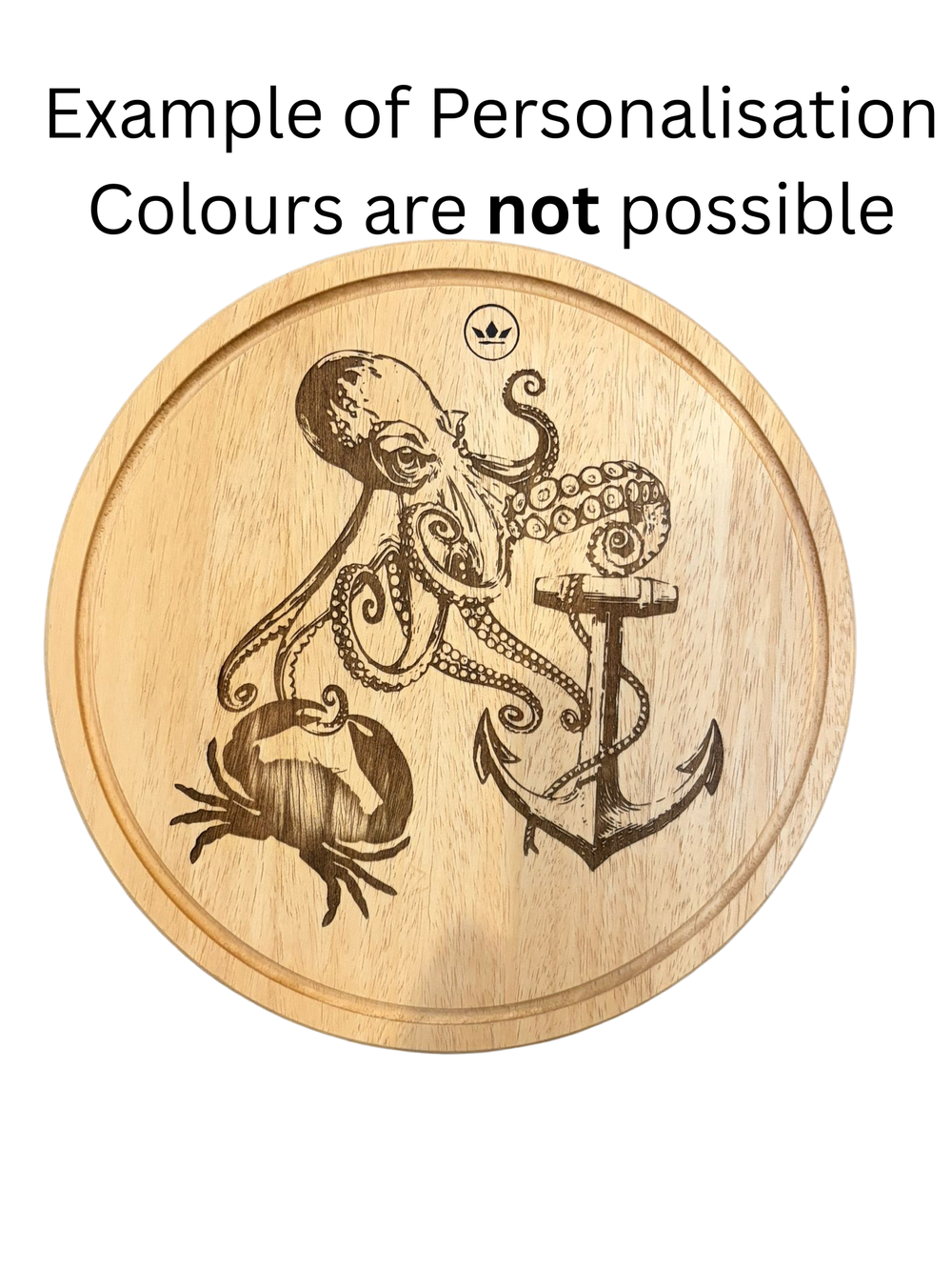 Planche à découper et de présentation 100 % en bois – 30 cm - Ronde – Compatible lave-vaisselle pour usage HORECA