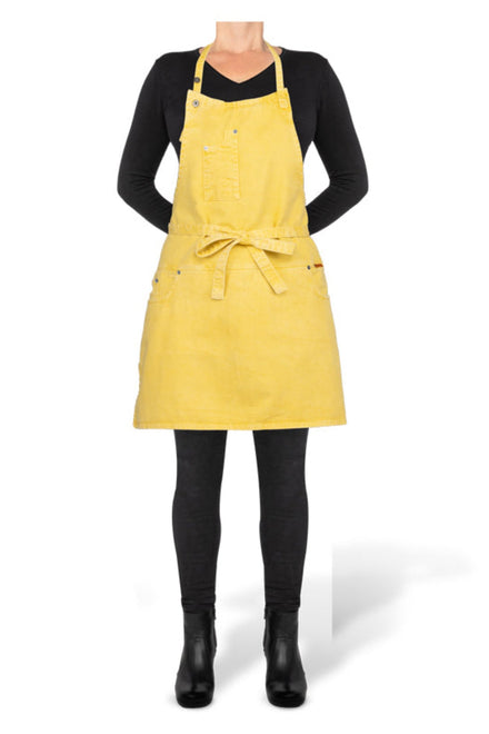 Dutchdeluxes Indigo jeans - Tablier de barbecue ou de cuisine - 5 poches - Jaune