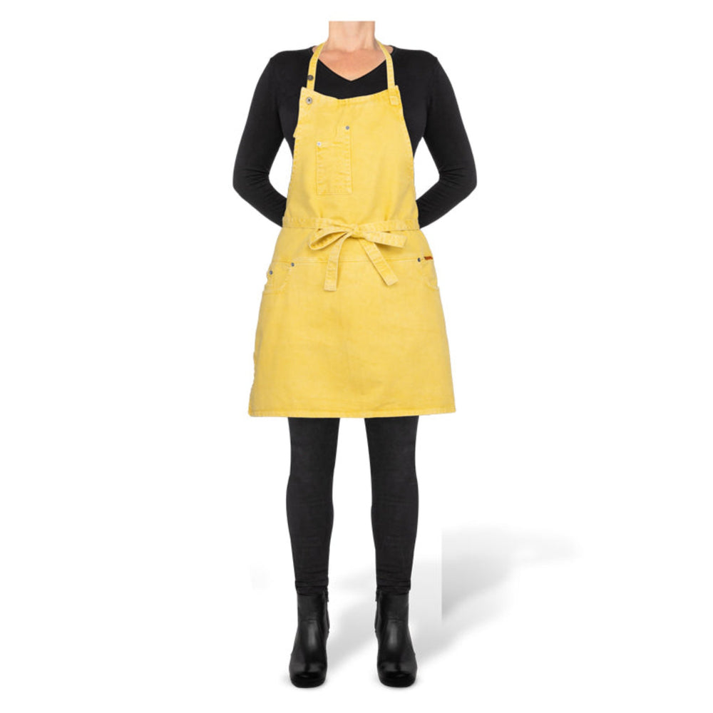 Dutchdeluxes Indigo jeans - Tablier de barbecue ou de cuisine - 5 poches - Jaune