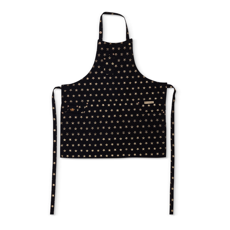 Dutchdeluxes Indigo jeans - Tablier de barbecue ou de cuisine - 5 poches - Couleur noir avec étoiles