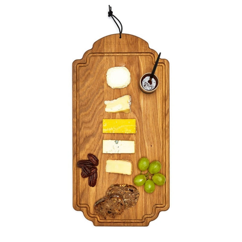 Dutchdeluxes - Luxe -  Geoliede Eik - Duurzaam - Handgemaakt - Serveerplank - Snijplank - 37.5 x 19 cm - Bruin