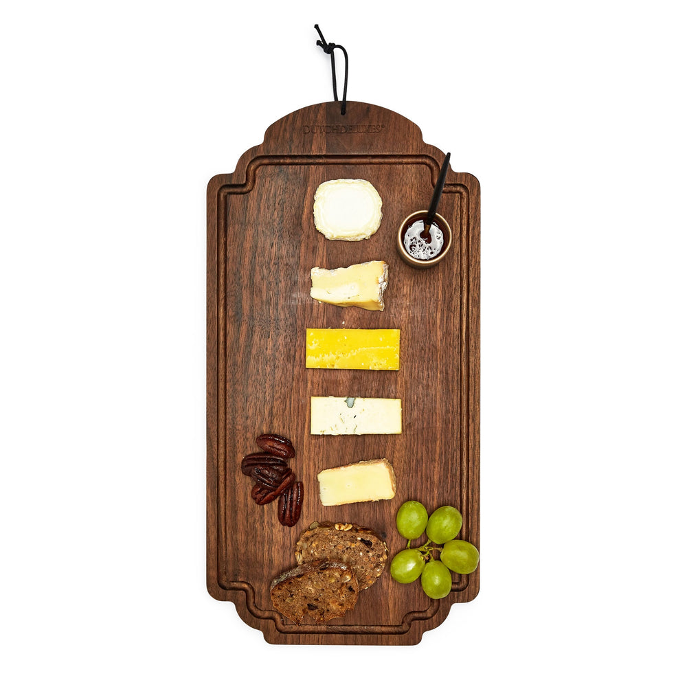 Dutchdeluxes - Luxe - Geoliede walnoot - Ontbijtplank - Serveerplank - Snijplank - 37.5 x 19 cm - Bruin