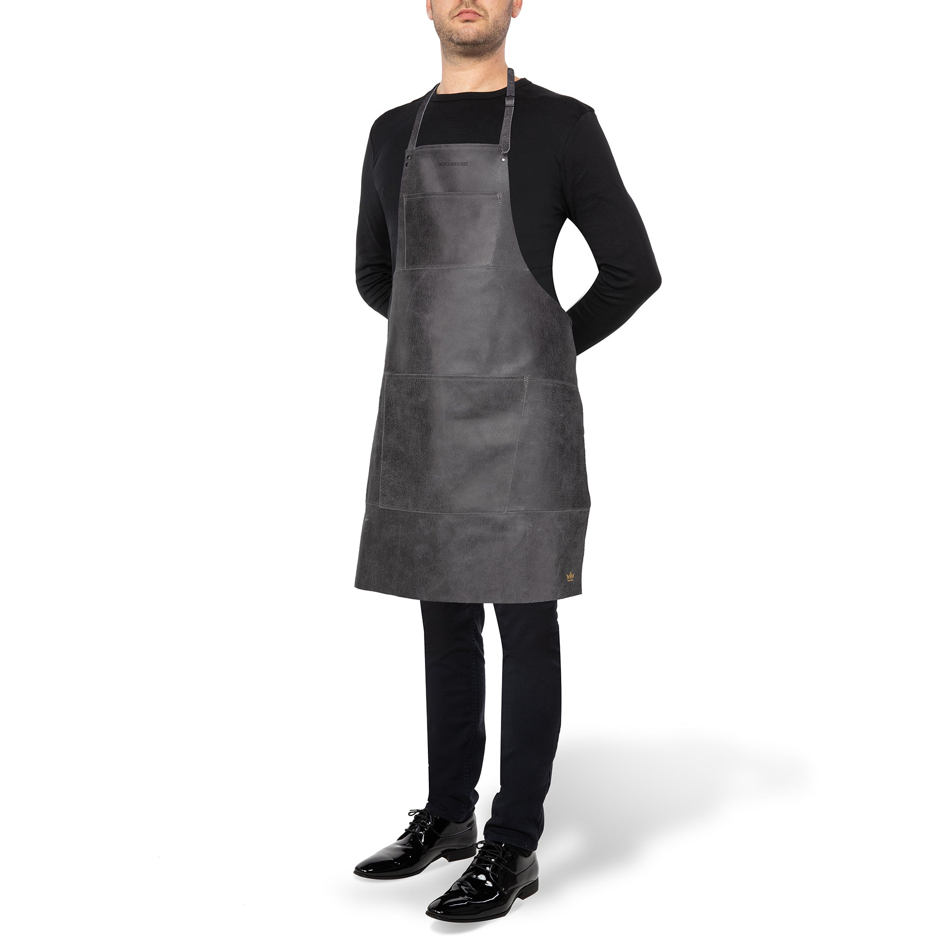 Dutchdeluxes - Leather - Barbecue apron - BBQ - Heat resistant - Handm