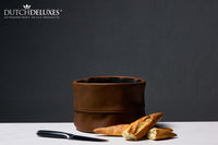 Dutchdeluxes Ben - Leather - Handmade - Unique - Bread basket - High quality - Vintage cognac
