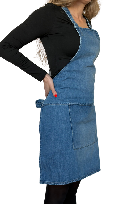 Dutchdeluxes Schürze - Handgefertigt - Mit Hosenträgern - Einzigartig - Gastfreundschaft - Hellblau