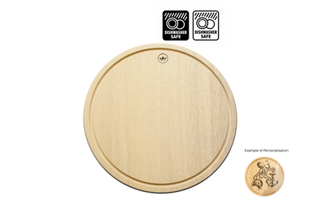 Planche à découper et de présentation 100 % en bois – 30 cm - Ronde – Compatible lave-vaisselle pour usage HORECA
