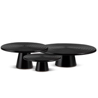 Dutchdeluxes - Keramiek - Taartplateau - 20 cm diameter - Uniek design - Zwart