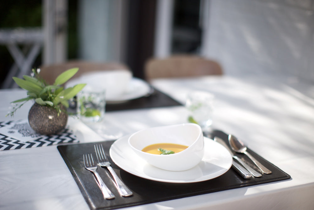 Dutchdeluxes - Leer - Luxe - Placemat - Vol nerf - Zwart