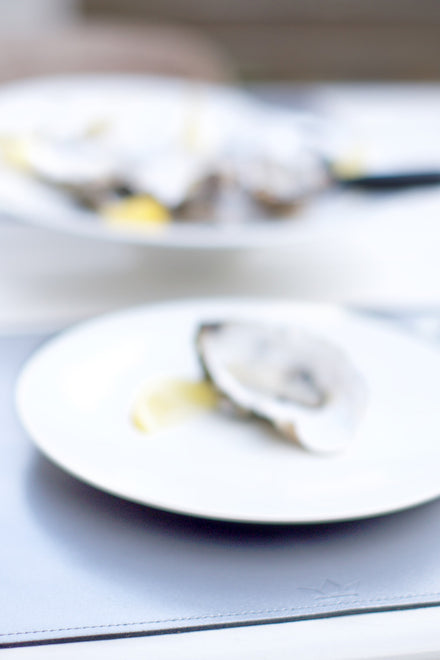 Dutchdeluxes - Handcrafted - Placemat - 1 Piece - Italian nappa Leather - Silver