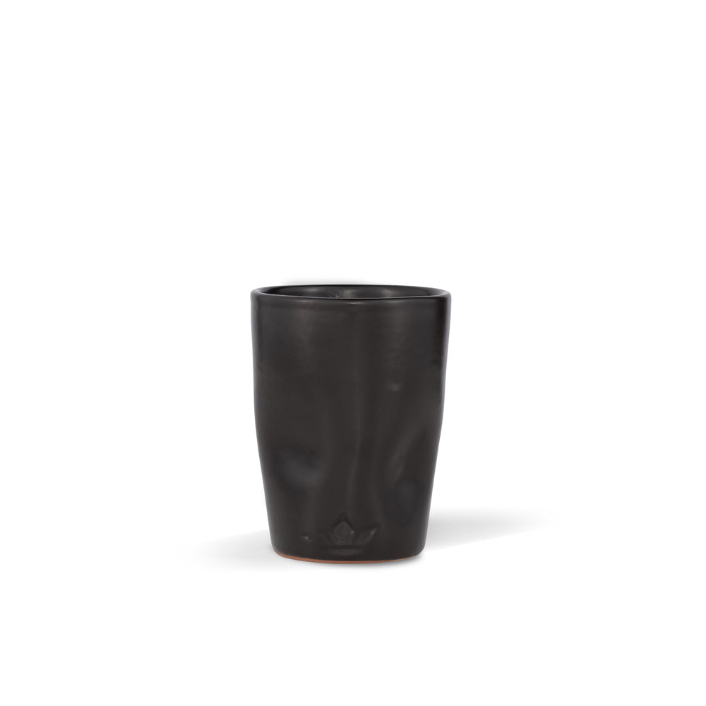 Dutchdeluxes – Keramik – Handgefertigt – Großer luxuriöser ergonomischer Becher – Geeignet für Tee und Kaffee – Schwarz