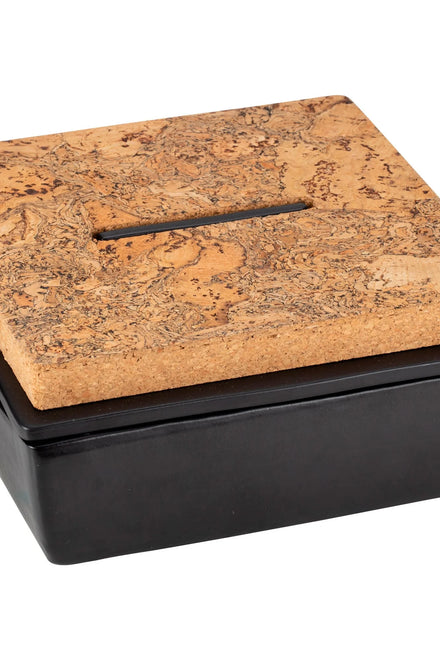 Dutchdeluxes - With lid and cork - Oven dish 20x13.5x8.5 cm - Black