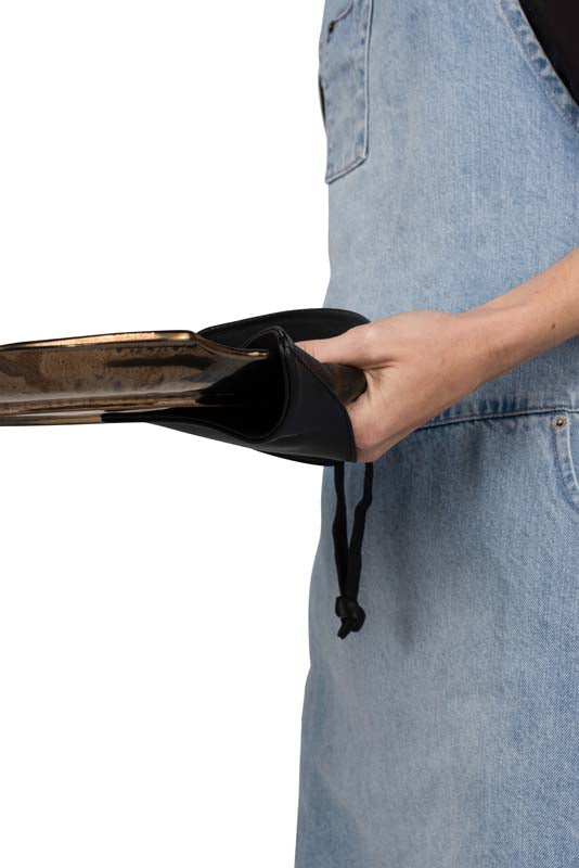Dutchdeluxes - Leather - Handcrafted - Pot holder - 1 Piece - Heat resistant up to 240°C - Dark gray