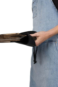 Dutchdeluxes - Leather - Handcrafted - Pot holder - 1 Piece - Heat resistant up to 240°C - Dark gray