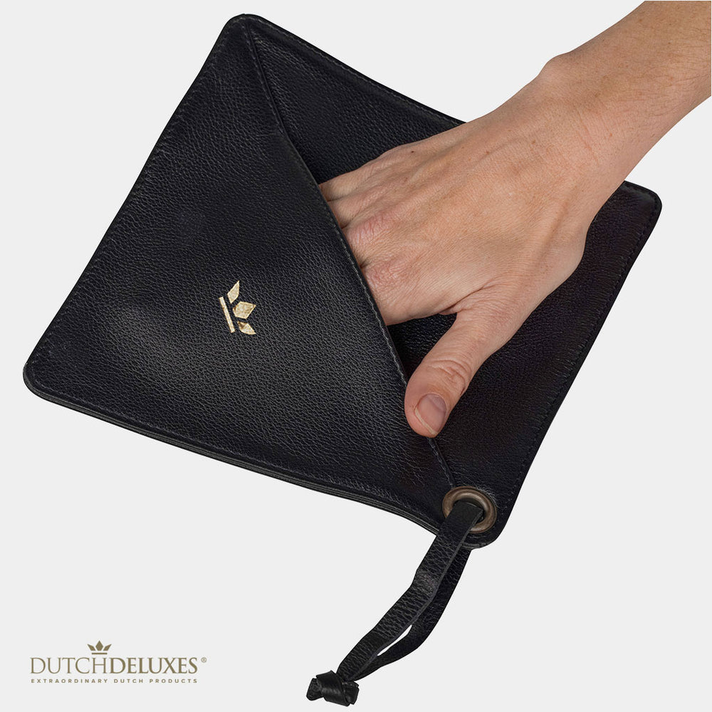 Dutchdeluxes - Leather - Handcrafted - Pot holder - 1 Piece - Heat resistant up to 240°C - Dark gray