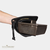 Dutchdeluxes - Leather - Handcrafted - Pot holder - 1 Piece - Heat resistant up to 240°C - Dark gray