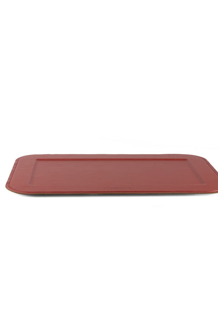 Serving tray| Slim - Red Ruby | Full grain leather on solid wood core | 48X30 CM