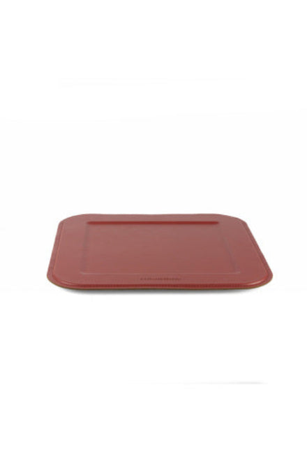 Serving tray | Square - New Ruby Red | Full grain leather on solid wood core | 34X34 CM