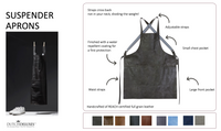Dutchdeluxes - Luxury barbecue apron in full-grain leather - With braces - Black