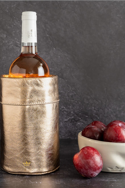 Dutchdeluxes - Leather - Luxury - Wine cooler - Perfectly chilled drinks - Vintage brown
