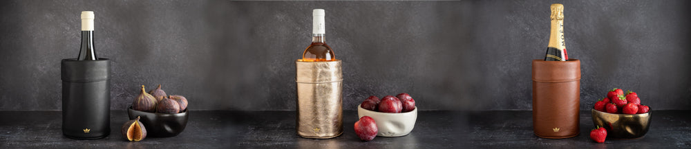 Dutchdeluxes - Leather - Luxury - Wine cooler - Perfectly chilled drinks - Vintage brown